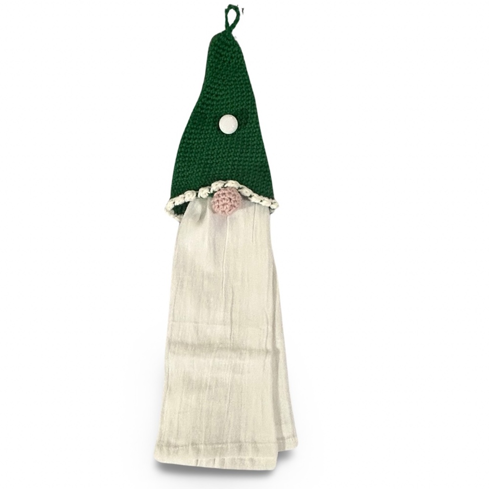 Gnome Crochet Handmade Kitchen Hanging Towel NWOT
